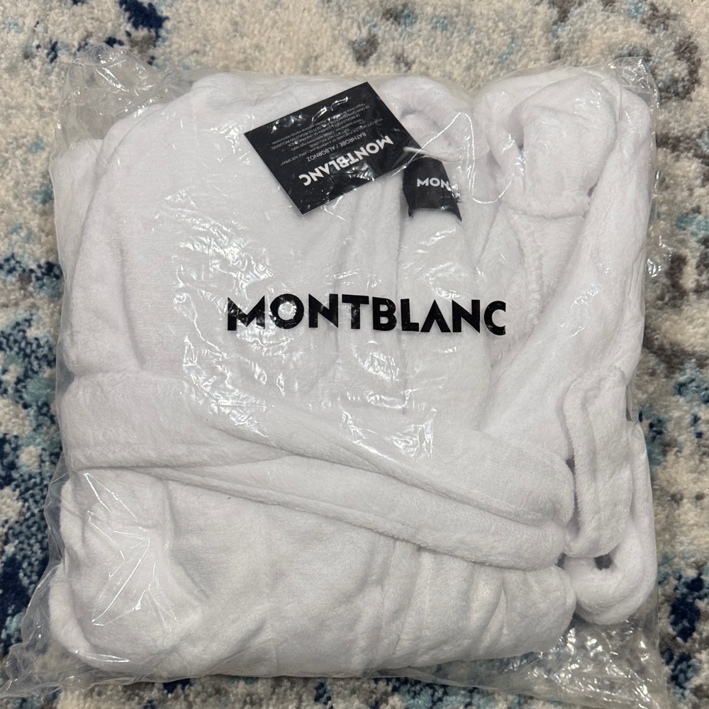 Montblanc White Plush Bathrobe